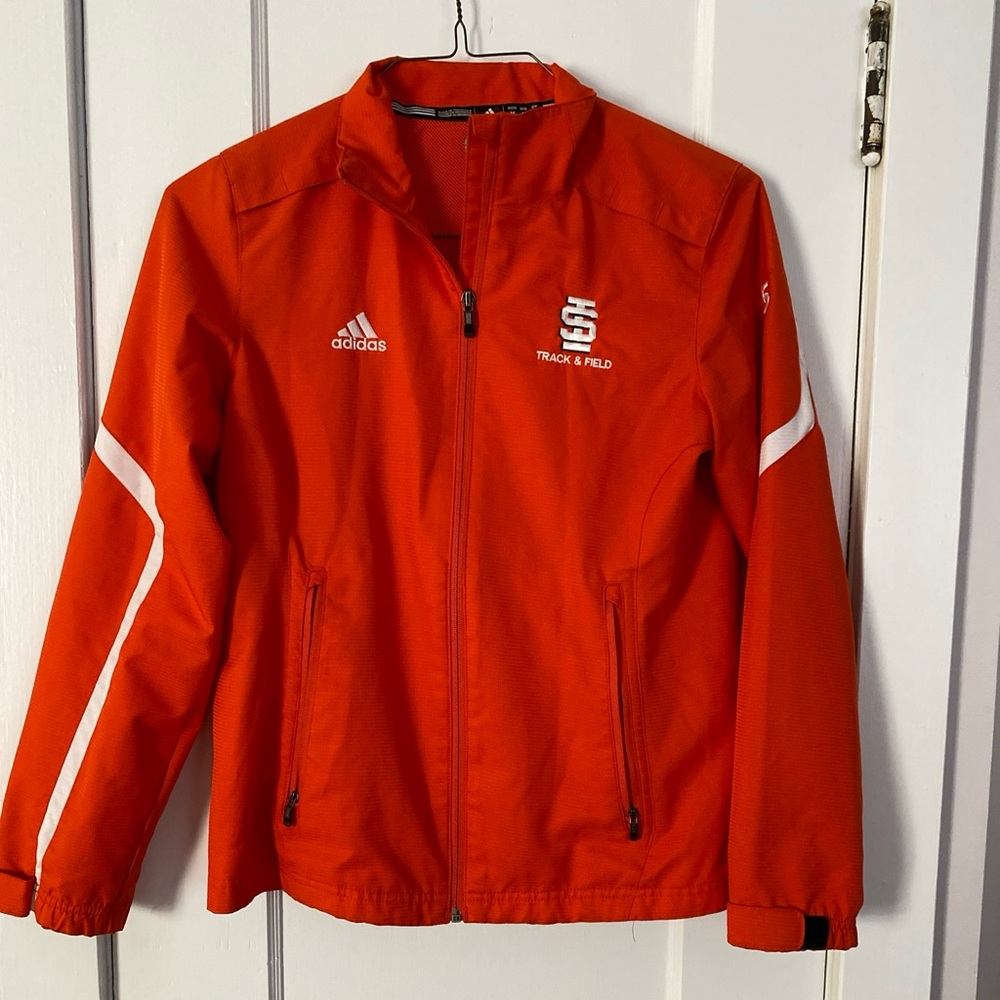 Adidas orange track and field jacket
